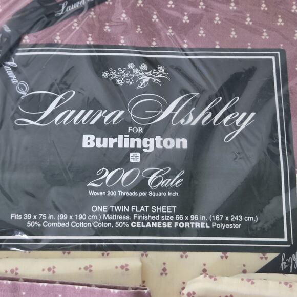 Vintage Laura Ashley Sanford Court Full Sheet Set Flat Fitted Pillowcases NOS - Picture 8 of 11